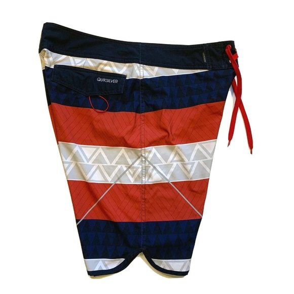 Quiksilver Board Shorts Swim Trunks Men’s 34 Surfing Beach Color Block Striped - Picture 3 of 12